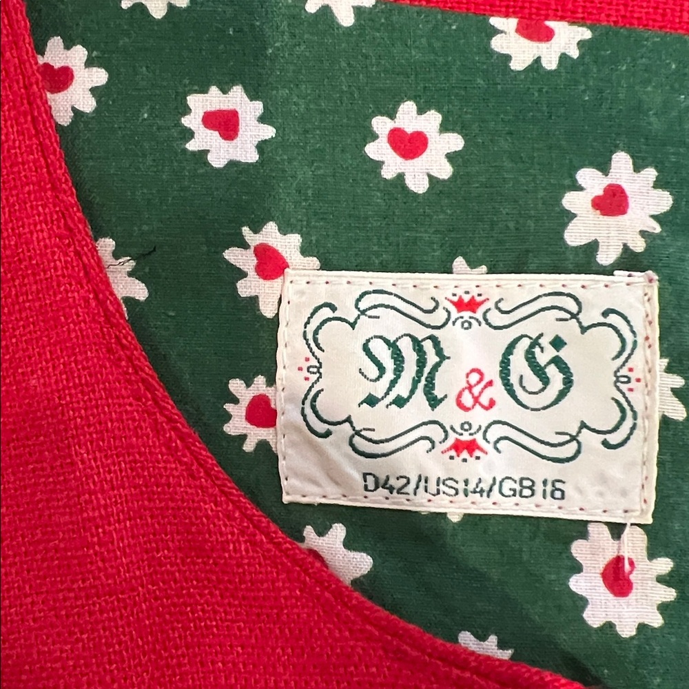 M & G Octoberfest Bavarian German Folk Linen Blend Dress - Picture 4 of 5